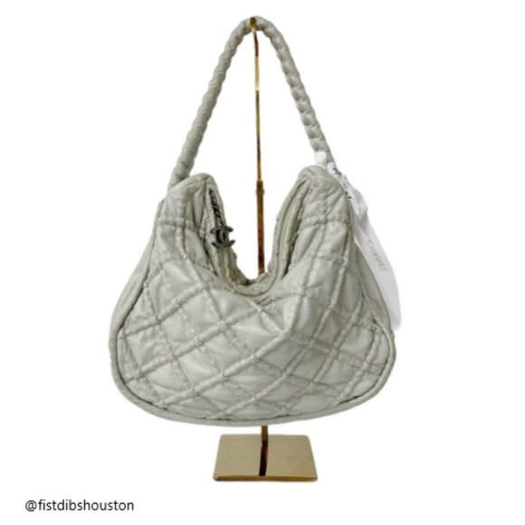 CHANEL Handbags - Chanel Hidden Chain Grey Lambskin Leather Bag